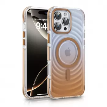 Evelatus Apple iPhone 16 EchoWave Clear MagSafe Goud Achterkant Hoesje