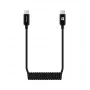 Evelatus AutoSpring Spiraalkabel USB-C naar USB-C 1,2M Zwart