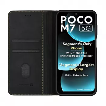 Evelatus Xiaomi Poco M7 Book Case Folio Zwart