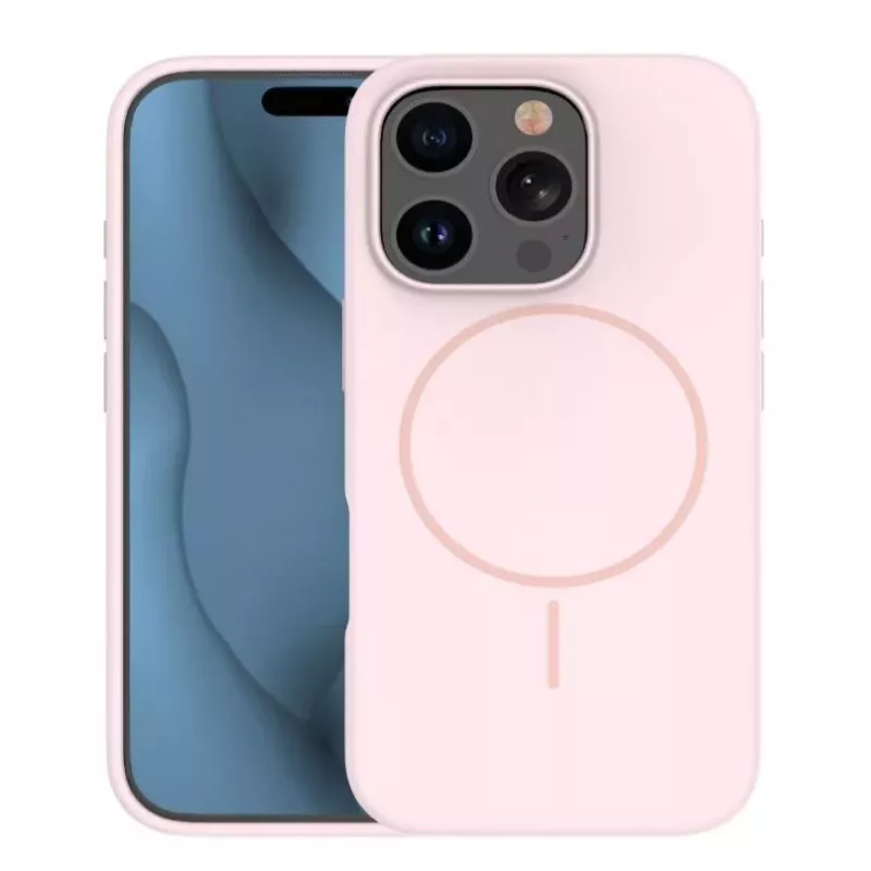 iLike Apple iPhone 16 Pro Soft Touch Siliconen Hoesje met Magneet Lichtroze