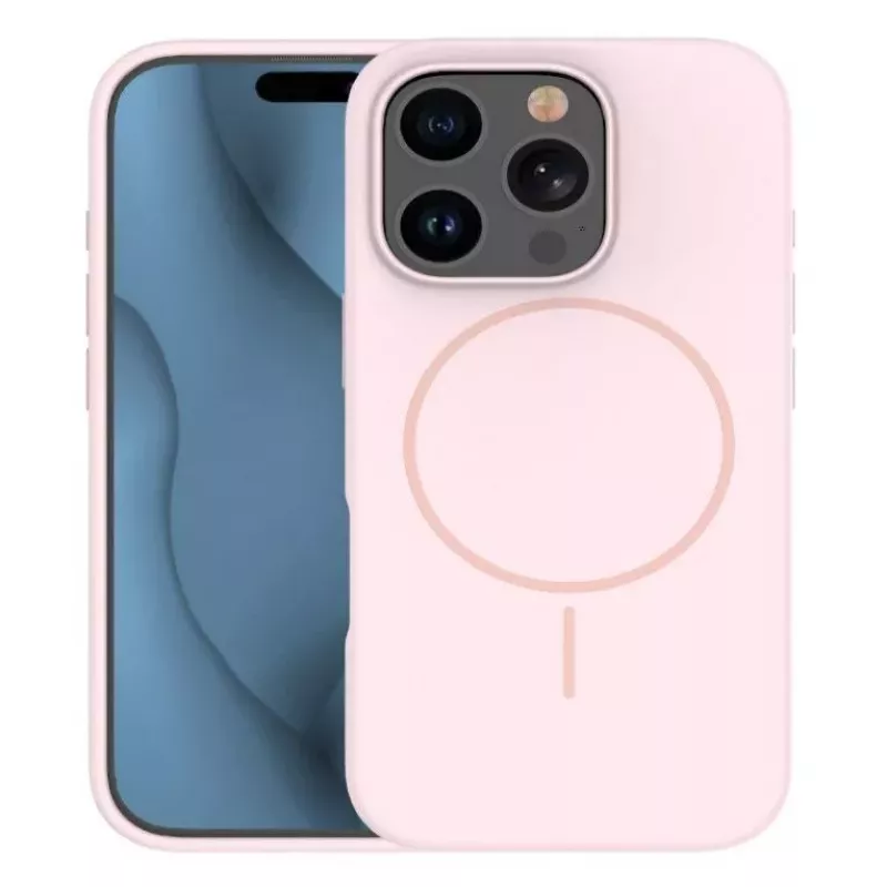 iLike Apple iPhone 16 Pro Max Soft Touch Siliconen Hoesje met Magneet Lichtroze