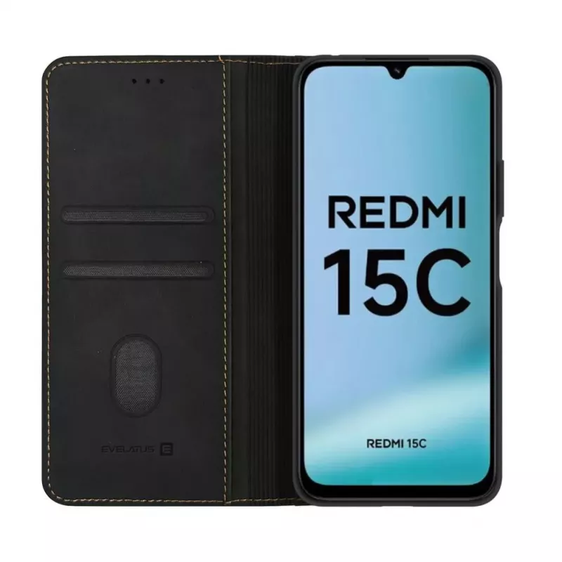 Evelatus Xiaomi Redmi 15C 4G/5G Book Case Folio zwart