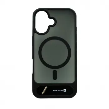 Evelatus Apple iPhone 17 Rubber Coated MagSafe With Stand Case Zwart