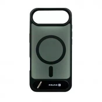Evelatus Apple iPhone 17 Air Rubber Coated MagSafe With Stand Case Zwart