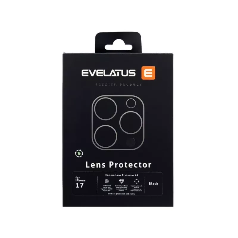 Evelatus Apple iPhone 17 Full Body camera lensbescherming Premium zwart