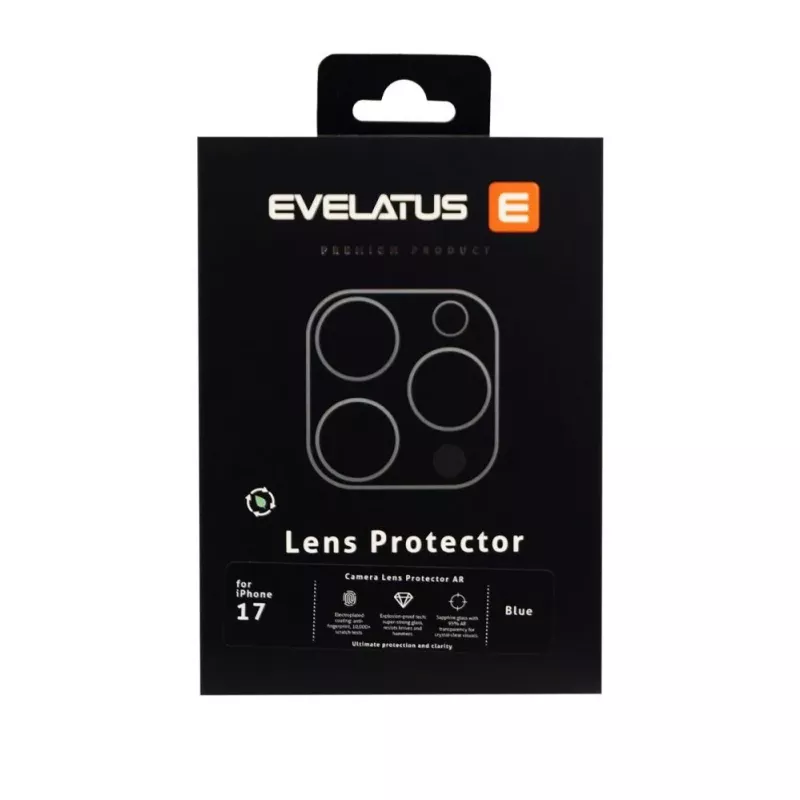 Evelatus Apple iPhone 17 Full Body camera lensbescherming Premium blauw