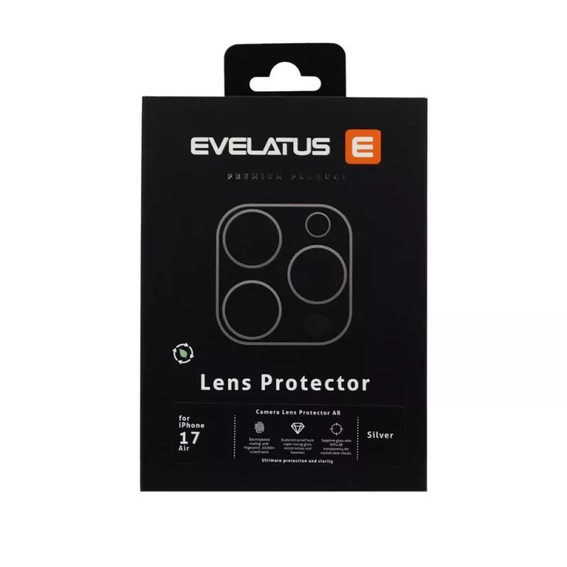 EVELATUS Apple iPhone 17 Air Full Body camera lensbescherming Premium zilver