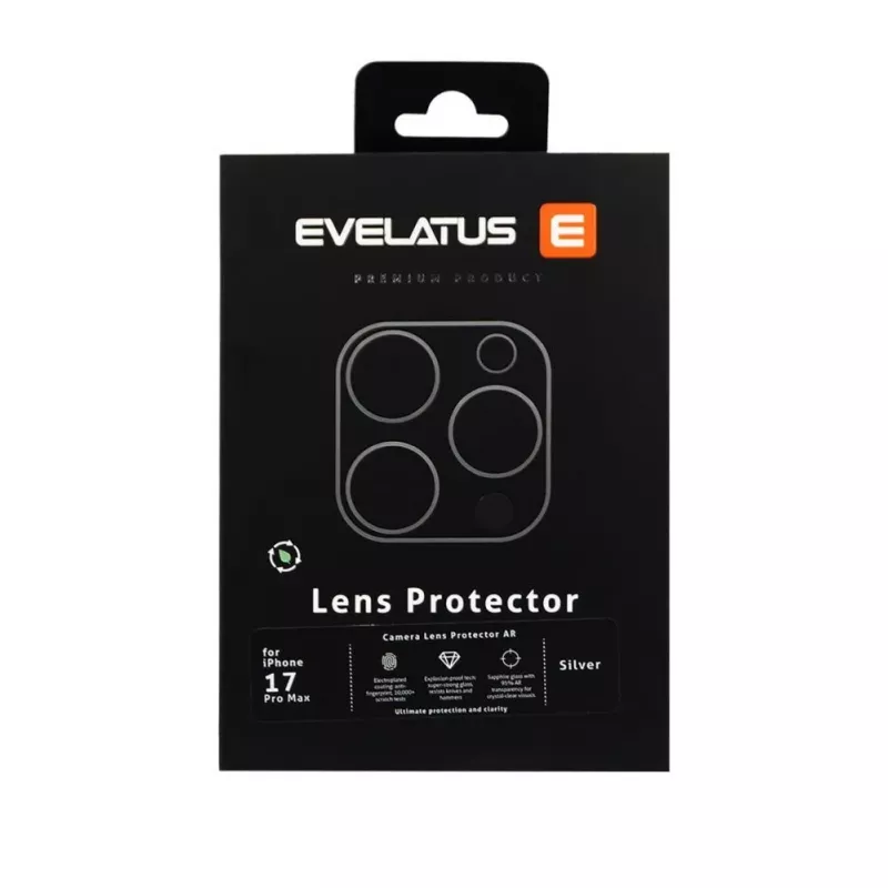 Evelatus Apple iPhone 17 Pro Max Full Body camera lensbescherming Premium zilver