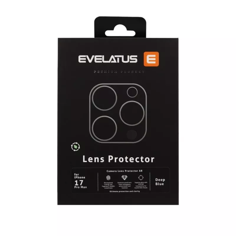 Evelatus Apple iPhone 17 Pro Max Full Body camera lensbescherming Premium diepblauw