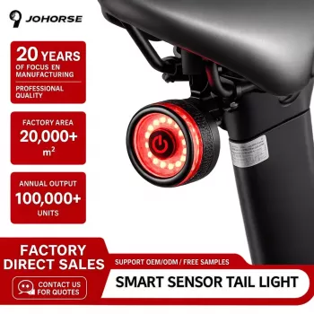 iLike Smart Bike Tail Light, USB oplaadbaar LED fietsachterlicht met remsensor, auto-sleep-modus & vibratie-wekfunctie