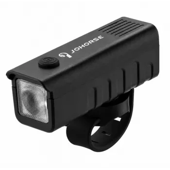 iLike JOHORSE USB-oplaadbare fietskoplamp, zeer heldere LED-fietskoplamp, IPX4 waterdicht, ABS-behuizing, eenvoudige montage op stuur