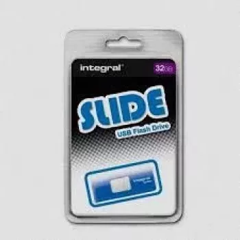 Integral SLIDE INFD32GBSLDBL blauwe 32 GB USB 2.0-flashdrive