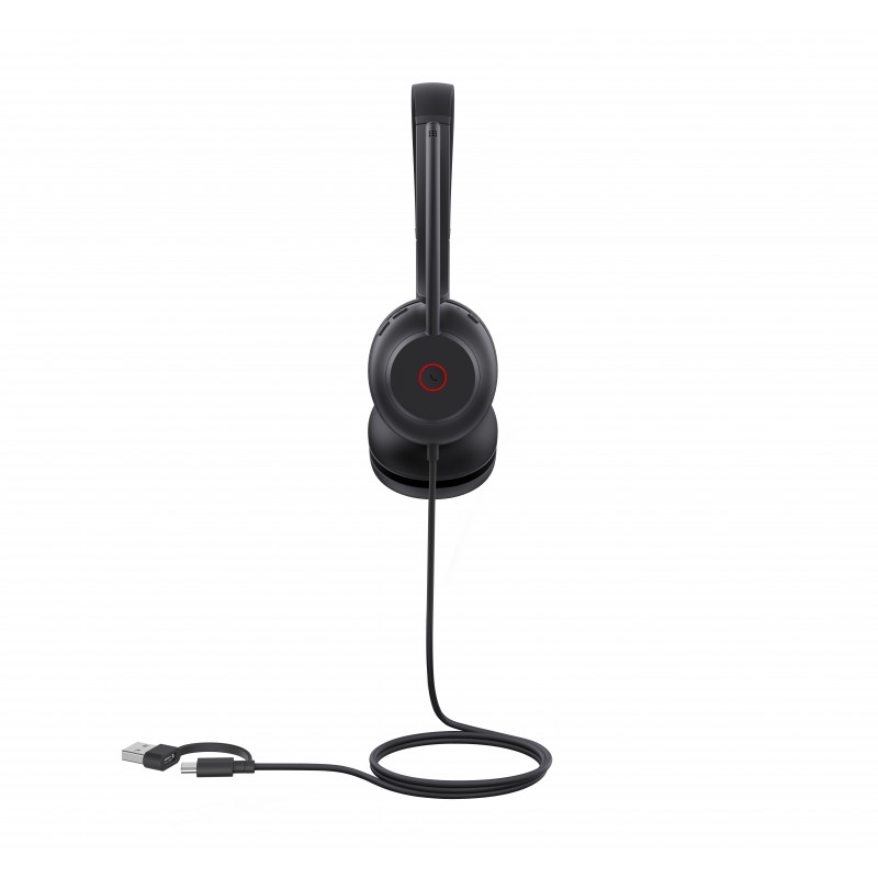 Yealink UH35 Dual UC USB-C/A on-ear headset met USB-A/USB-C, zwart