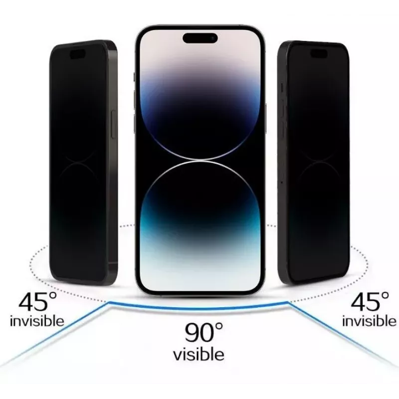 iLike Apple iPhone 15 Pro gehard privacyglas schermbeschermer zwart