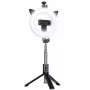 iLike Selfiestick Tripod en Ringlicht Bluetooth Zwart
