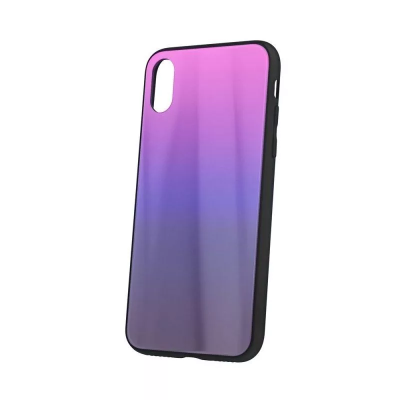 iLike Apple iPhone XR Aurora Glass-hoesje roze-zwart