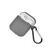 GreenGo Apple AirPods silicone hoesje met haakje grijs