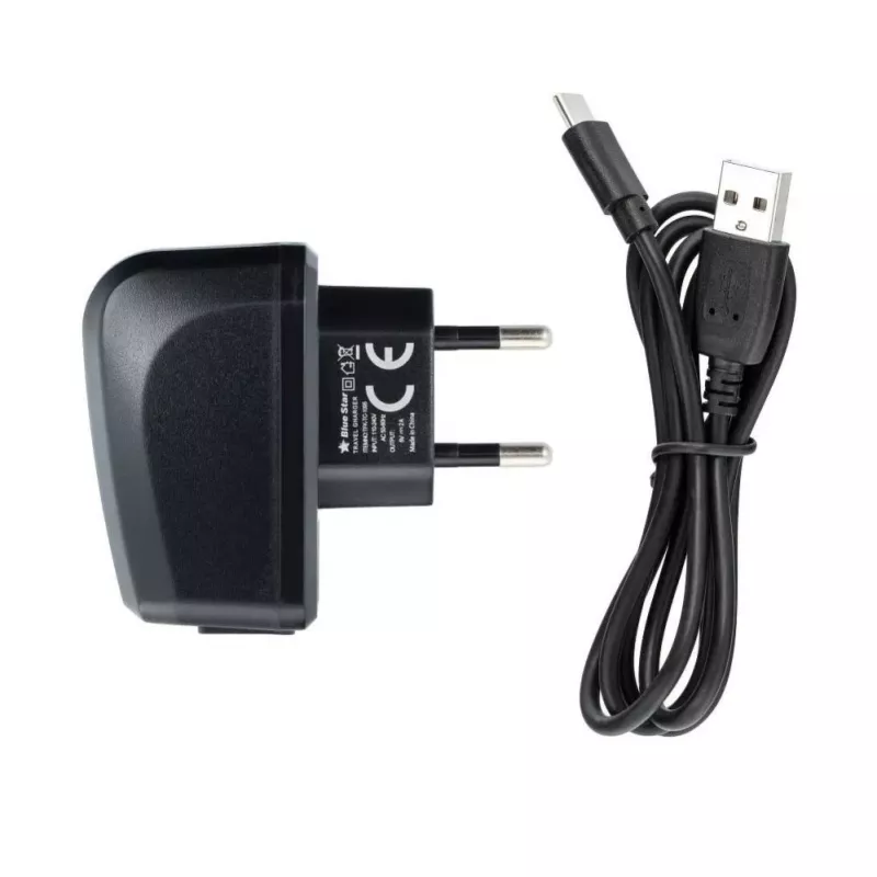 Blue Star telefoonoplader Blue Star Lite USB-A 2A 10W + kabel USB-A naar USB-C TFK-TC-1095B zwart