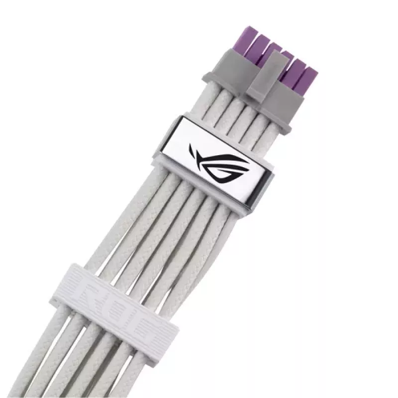 ASUS ROG EQUALIZER White Edition GPU-stroomkabel - 16-polig 12VHPWR naar 3x8-polig PCIe - 700mm wit