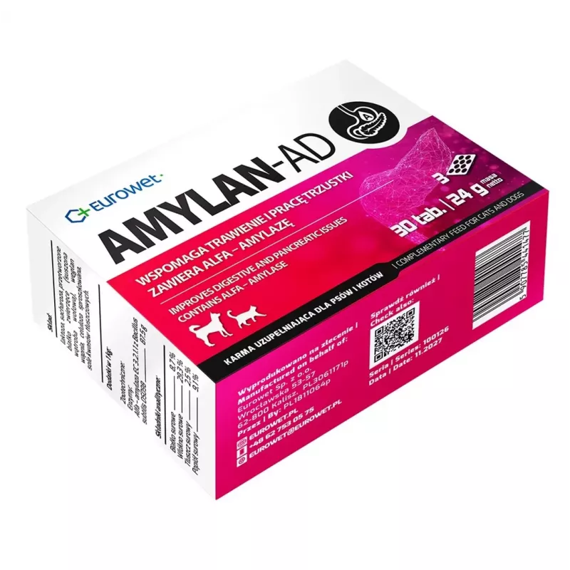 EUROWET Amylan-Ad voedingssupplement voor honden en katten - 30 tabletten