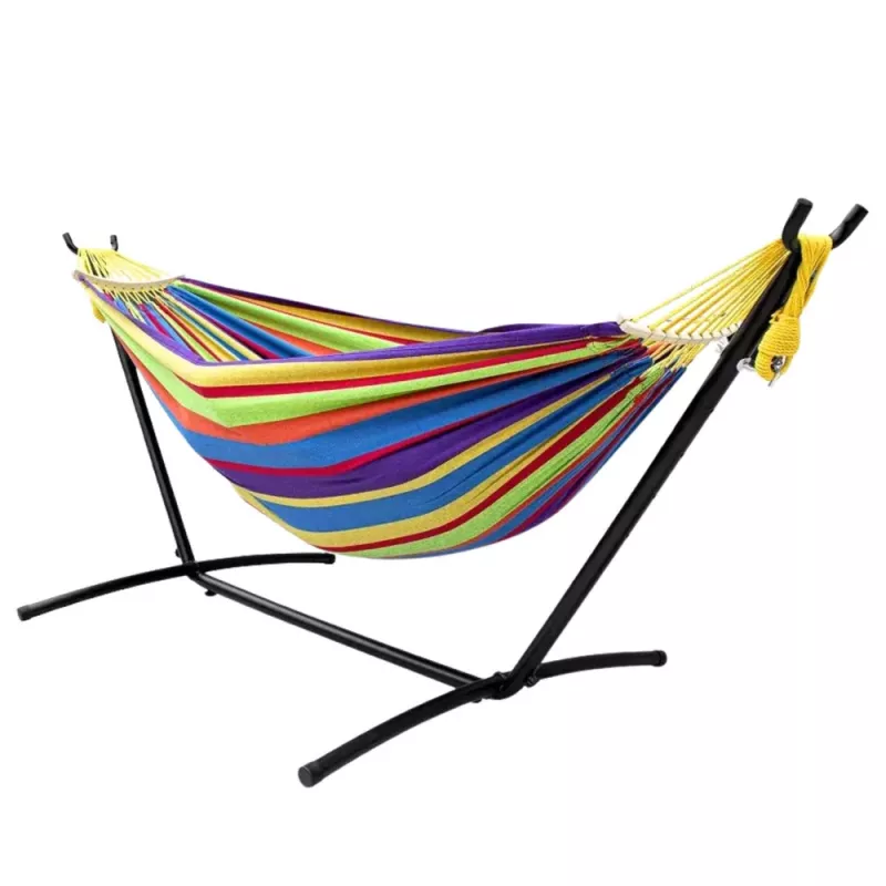 LEAN tuinhangmat met frame voor twee personen, bont, 200x120 cm