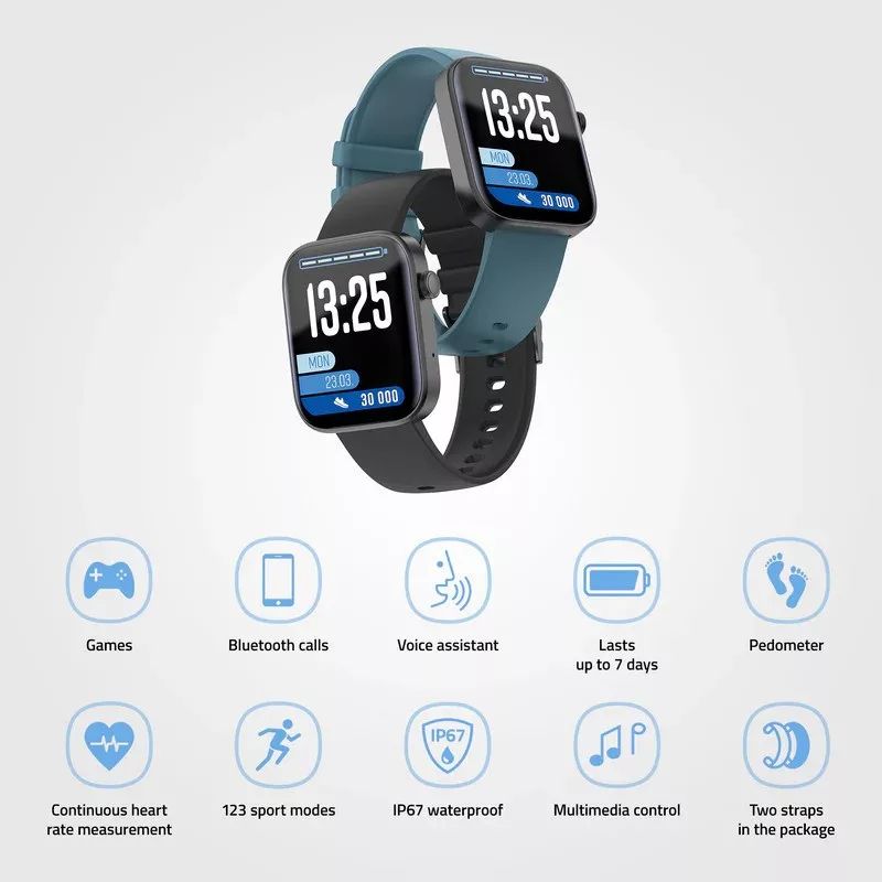 LAMAX BCool2 Plus Black Smartwatch 1,8 inch IP67 Bluetooth 5.1 260mAh