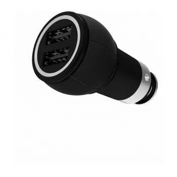 Azuri Auto-oplader met 2 USB-aansluitingen Zwart