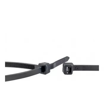 WKK zwarte UV-gestabiliseerde kabelbinders 200x4.8mm 100 stuks