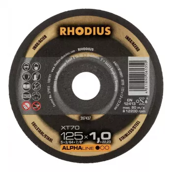 RHODIUS XT70 doorslijpschijf 125x1,0x22,23 mm