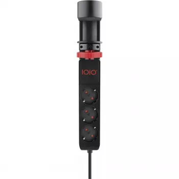 Olympia IOIO SL 3000 zwarte tafelrand-stekkerdoos met 3 Schuko-stopcontacten en 2 USB-A-poorten, 1,5 m kabel