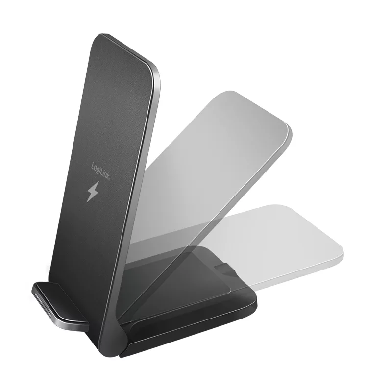 LogiLink smartphonehouder & draadloze oplader zwart