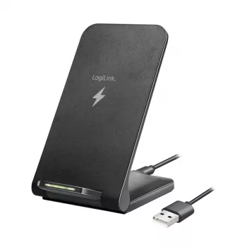 LogiLink smartphonehouder & draadloze oplader zwart