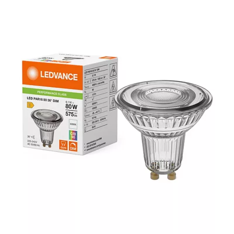 Osram LED PAR16 80 36° DIM P 6.1W 940 GU10 dimbare LED-reflectorlamp