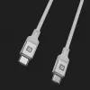 Evelatus USB-C naar USB-C kabel 1,2m 60W PD gevlochten nylon wit