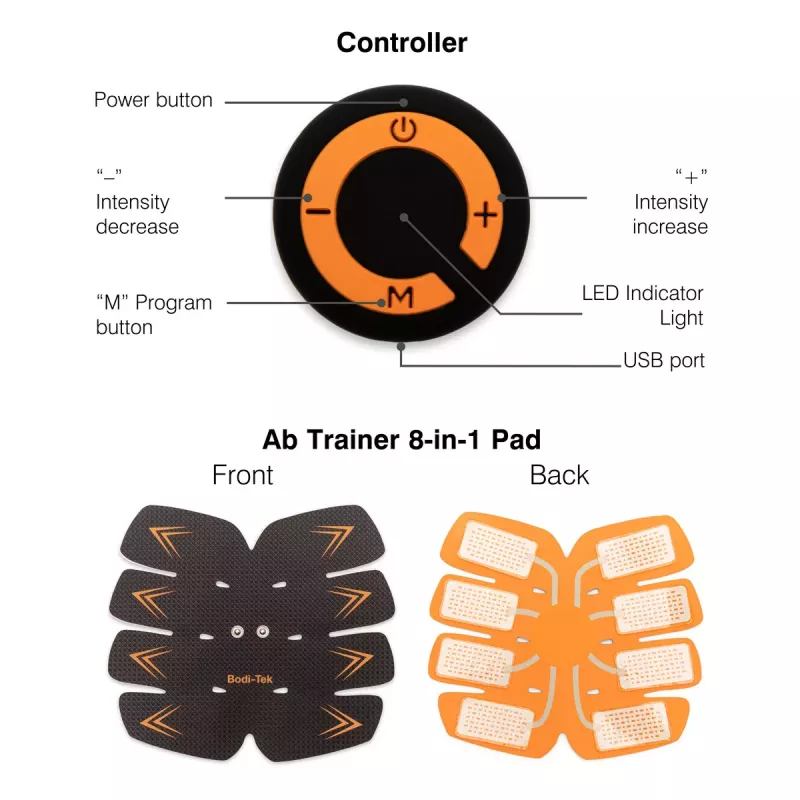 Bodi-Tek BT-ABTR5-EU/1.1 Ab trainer zwart/oranje
