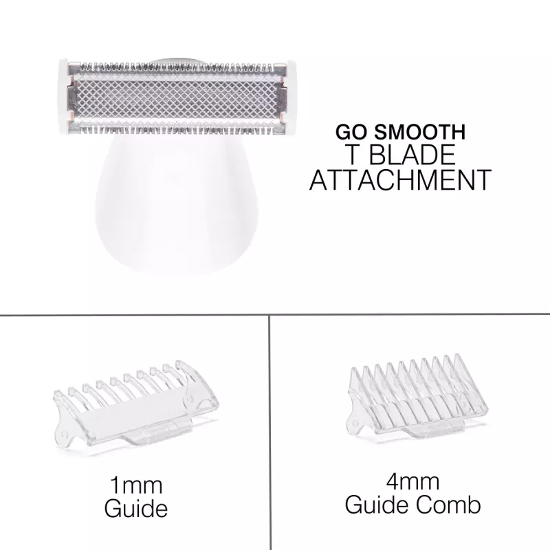 Rio SHTR-EU/1.3 Go Smooth 4-in-1 dames scheerapparaat & bikinietrimmer, wit