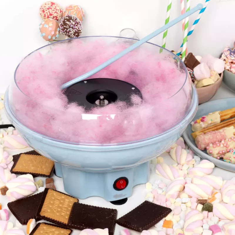 Giles & Posner EK2641GSBLVDEV2 suikerspinmachine - 500 W, pastelblauw, retrodesign