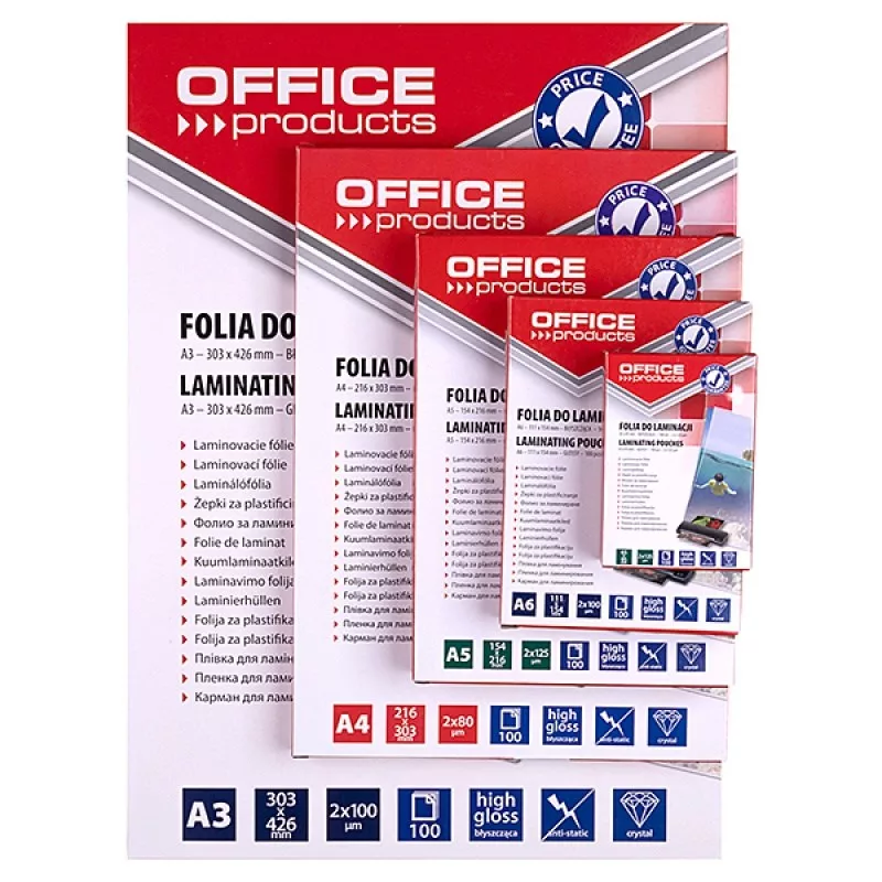 PBS CONNECT OFFICE PRODUCTS lamineerfolie A4 2x80 micron glanzend 100 vel transparant