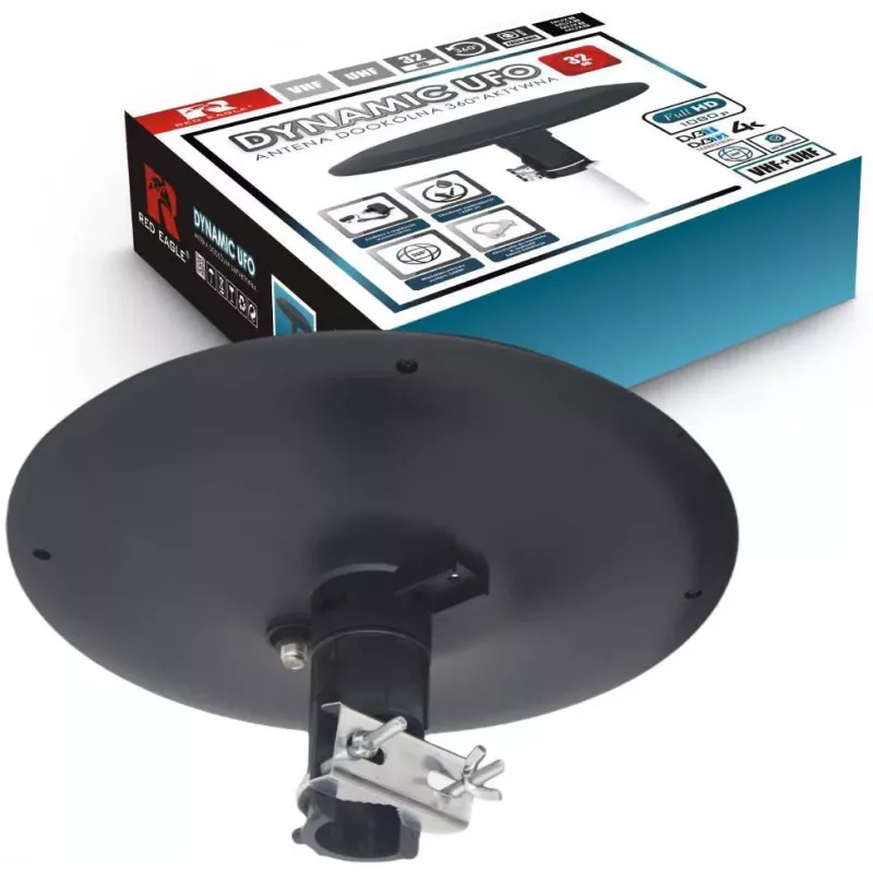OPTICUM RED Opticum DVB-T Dynamic UFO-360 zwart actieve buitenrondstralende antenne