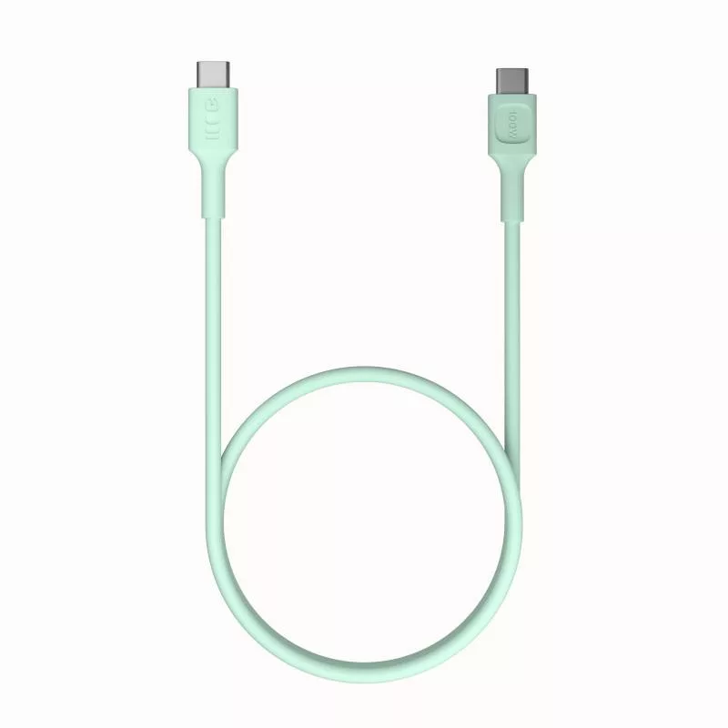 Green Cell PowerFlex Fast Charging USB-C naar USB-C kabel 100W 2m mintgroen