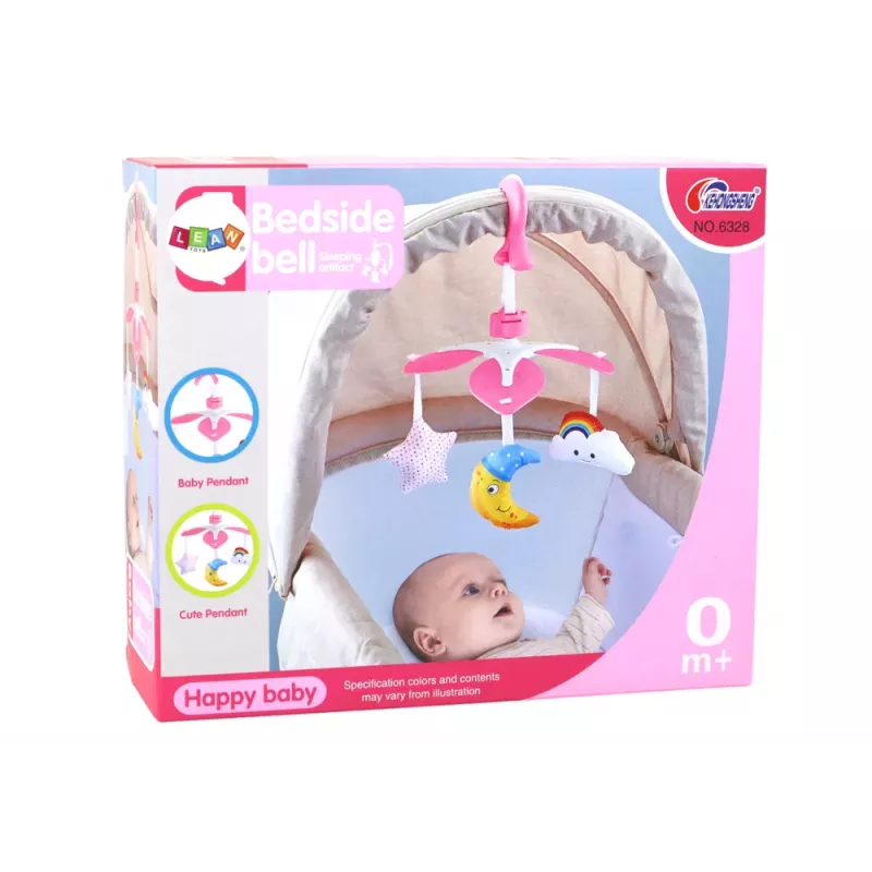 LEAN TOYS babybedje mobiel Sky clip roze