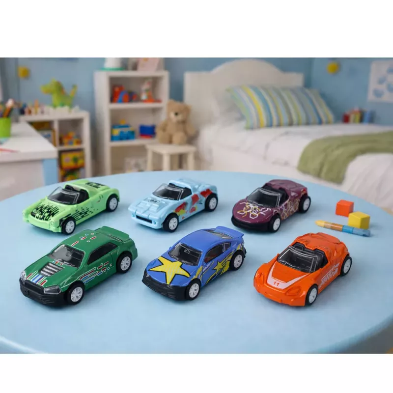 LEAN TOYS Voertuigset met Wrijvingaandrijving in Metalen Behuizing