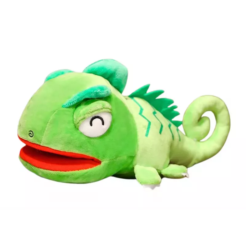 LEAN TOYS Pluchen Groene Draak Mascotte Handpop 30 cm