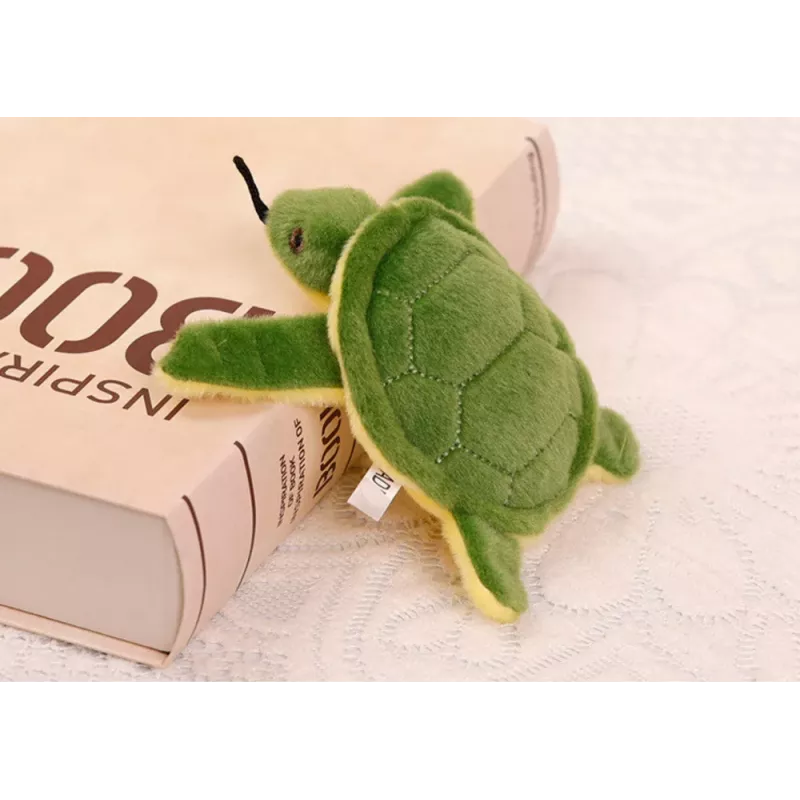 LEAN TOYS Schildpad Knuffel Mascotte Sleutelhanger Pieper Groen 15 cm