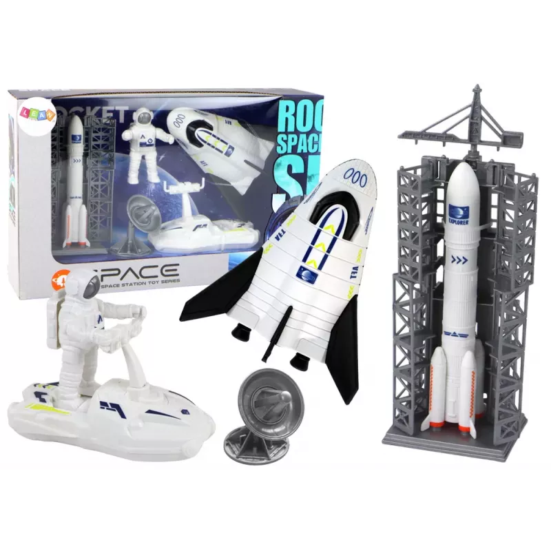 LEAN TOYS Space Mission set space raket astronaut ruimteschip 5 stuks