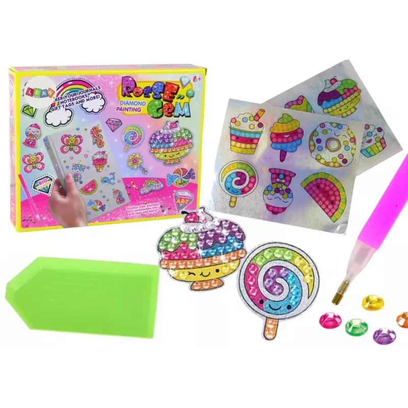 LEAN TOYS Diamantsticker Set DIY Snoepjes Kleurrijke Stickers