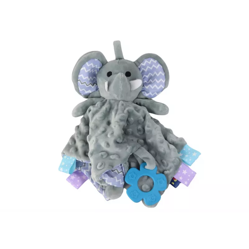 LEAN TOYS Olifant knuffel pluchen speelgoed dekens buizen bijtring rammelaar