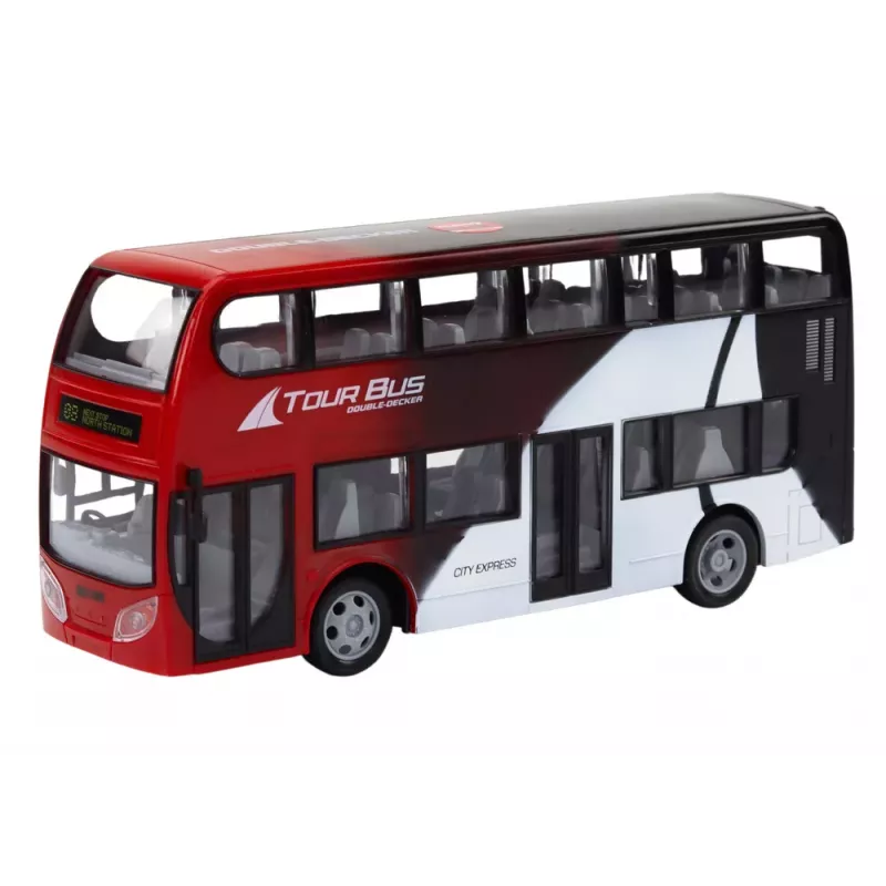LEAN TOYS Dubbeldekkerbus op afstandsbediening RC lichten 1:24 rood