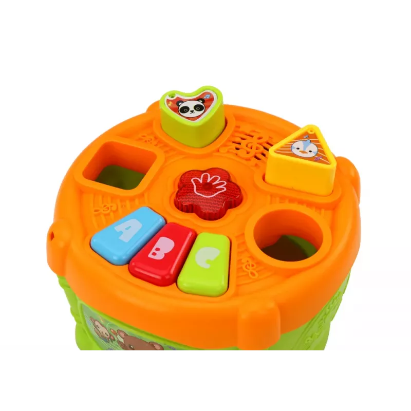 LEAN TOYS Interactieve Leer-Trommel Vormen Groen en Oranje