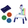 LEAN TOYS Mini-projector Tetris Tafel 2in1 blauw eenhoorn